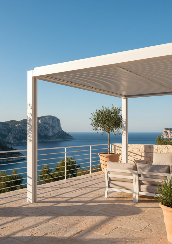 Pergola Résistante en Bord de Mer à Cassis 13260 - Certification Qualimarine Aluminium avec Grand Sud Habitat