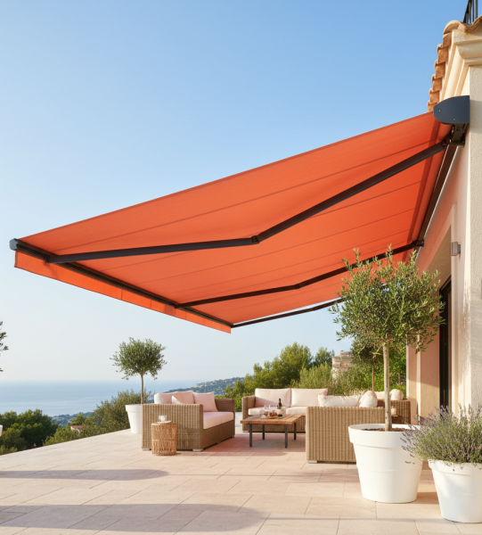 Store coffre sur mesure avec motorisation SOMFY installé à Marseille 13008