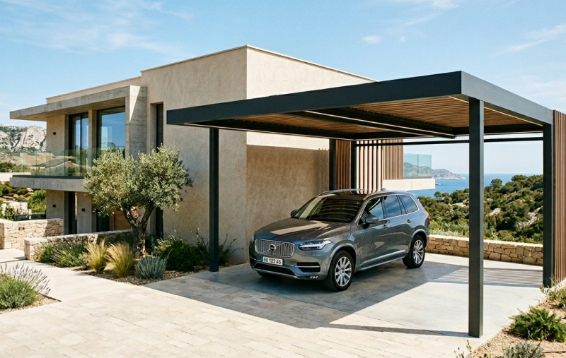 installation de carport pour une belle bâtisse à Marseille Luminy
