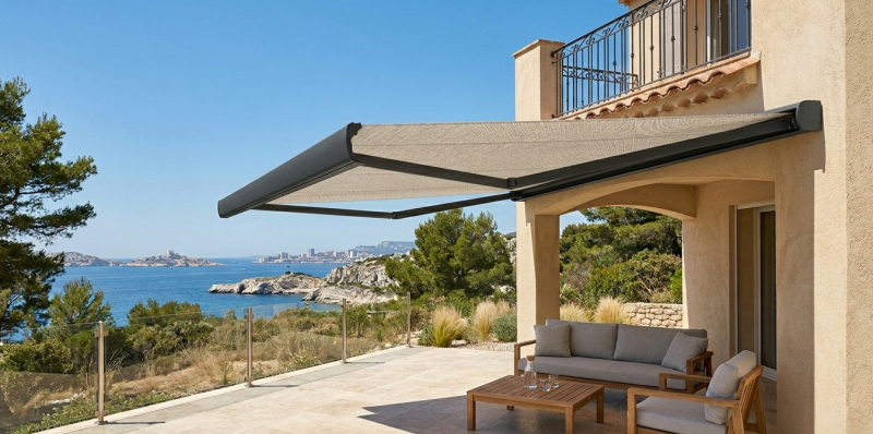 Store coffre intégral grande dimension avec motorisation SOMFY  à Marseille 13007