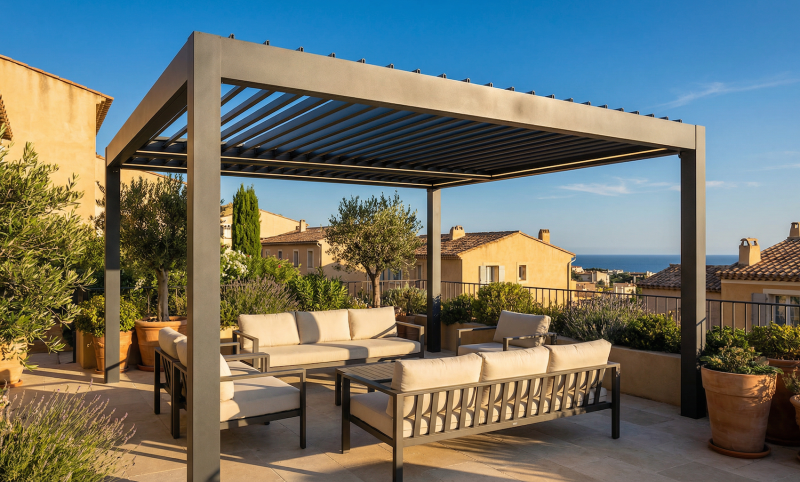 Pergola Bioclimatique à Marseille , Installation sur-mesure dans les Bouches-du-Rhône par Grand Sud Habitat